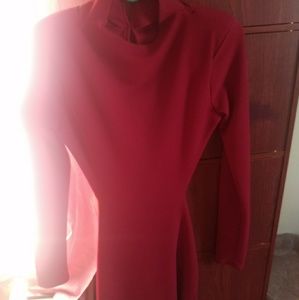 Fashion nova long sleeve open back dress